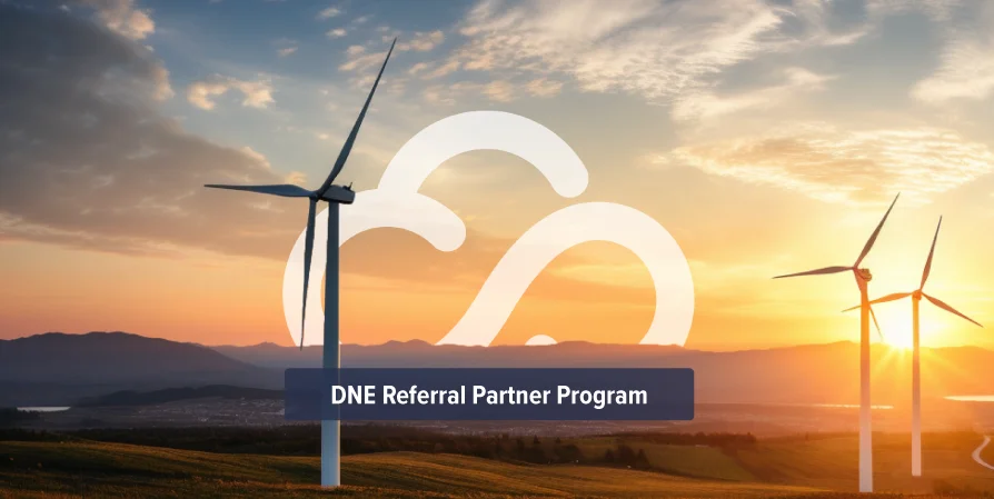 Landscape with Wind turbine and ITCloud logo | Introducing the DNE Referral Partner Program, A New Revenue Stream with Zero Investment